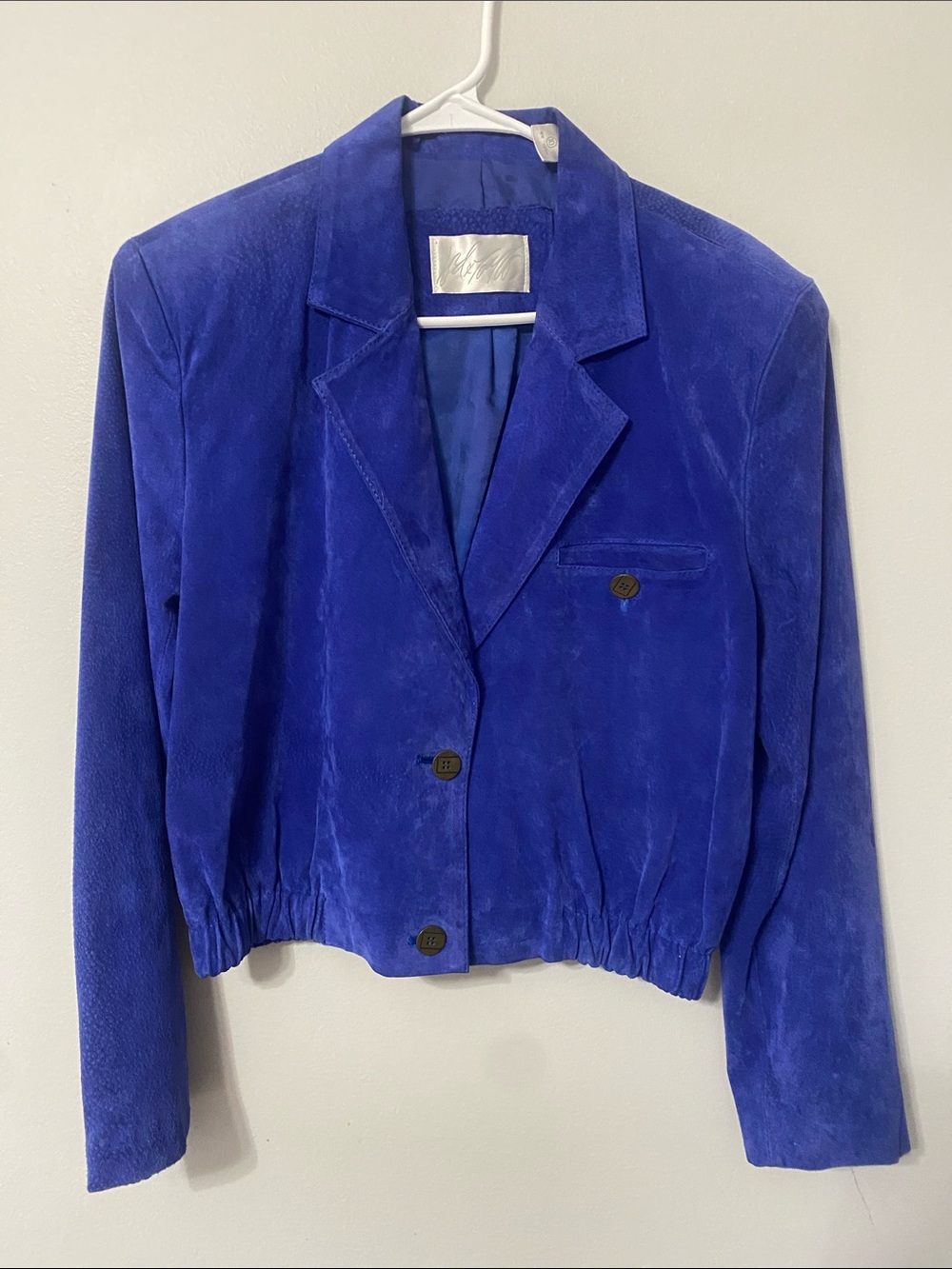 Lord & Taylor Vintage Cobalt Blue Suede Blazer Jacket Womans 10 Medium